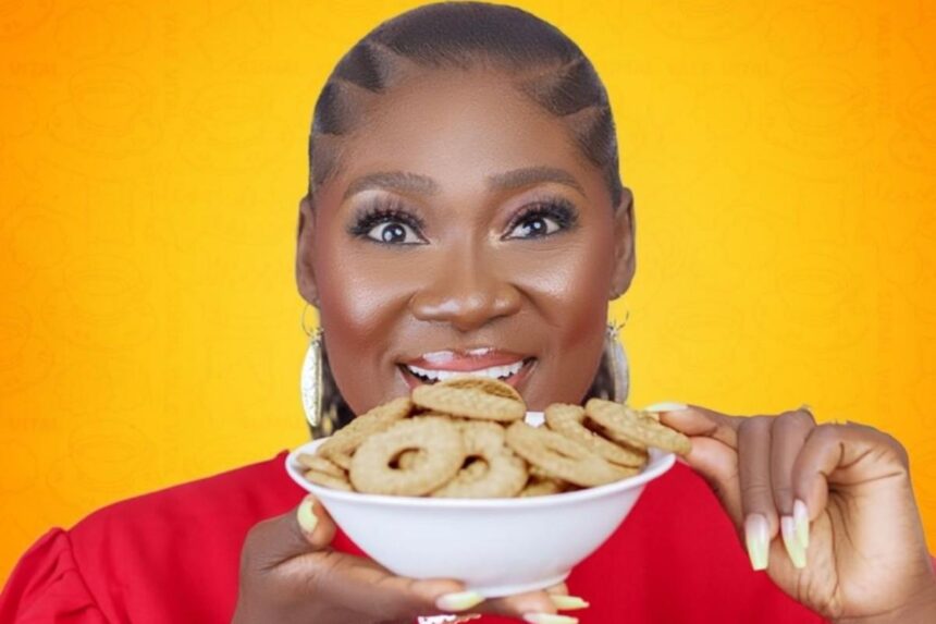 Mercy Johnson Making Cabin Cereal - NollywoodCelebs