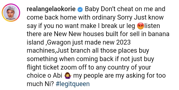 Demands If Nollywood Actress Angela Okorie Partner Cheats (2)