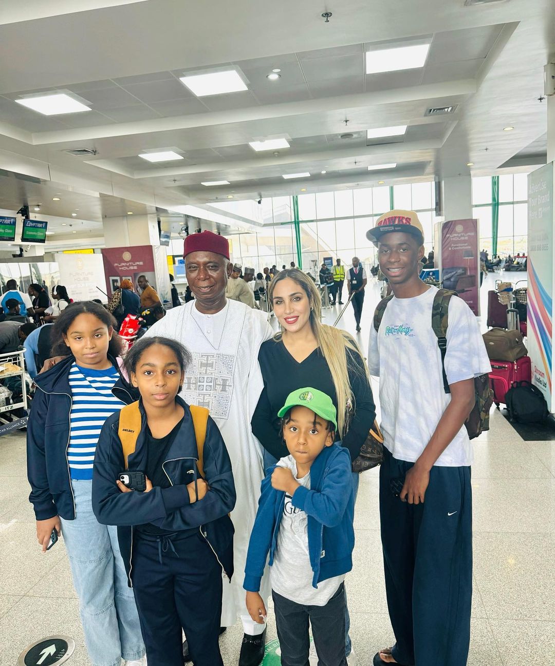 Laila Charani with Husband Ned Nwoko and Children