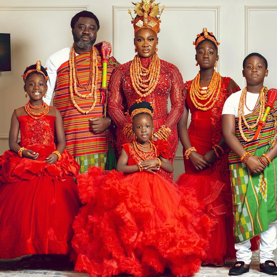 Mercy Johnson Okojie with her husband and children